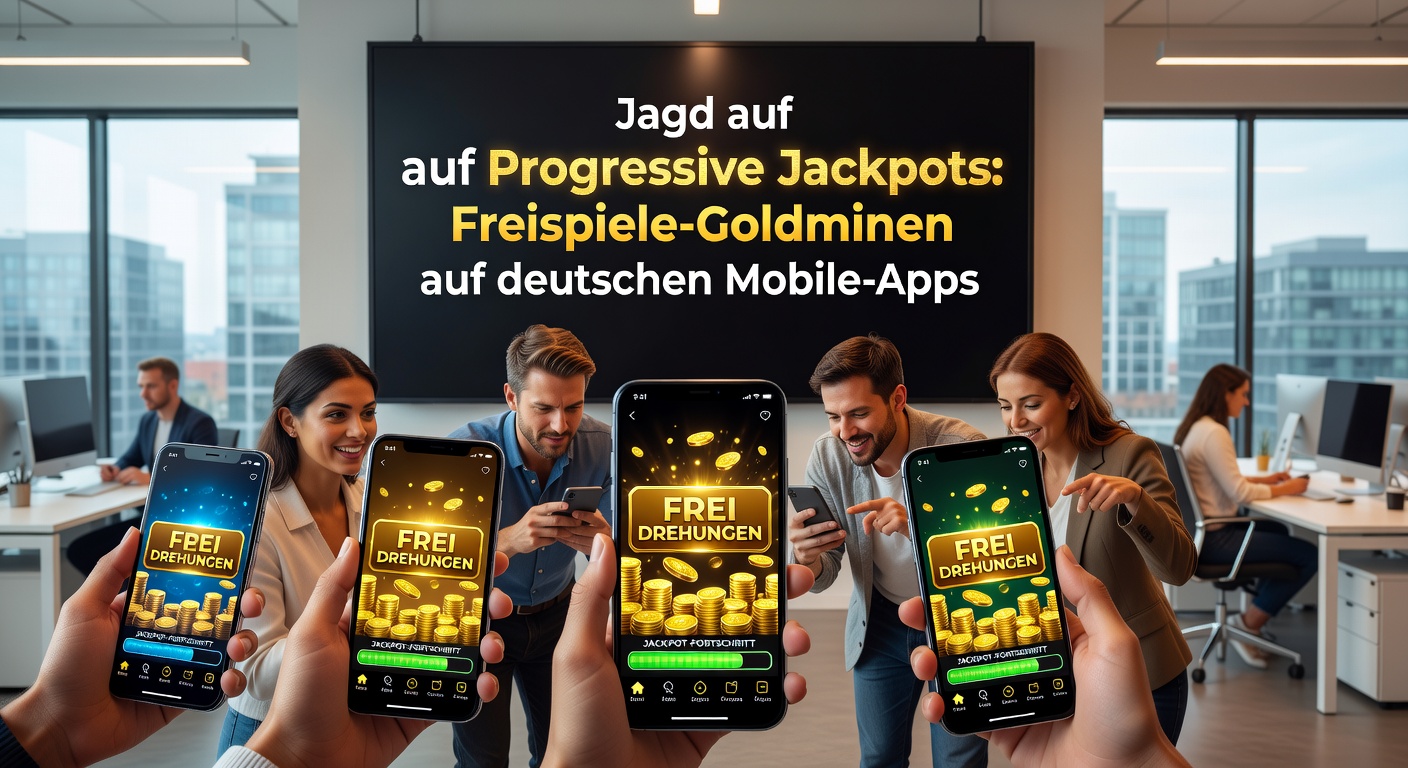 Detaillierte Darstellung eines Progressiv-Jackpot-Meters auf einem Tablet mit Free-Spins-Overlay in einer deutschen Casino-App, inklusive Gewinnanimationen