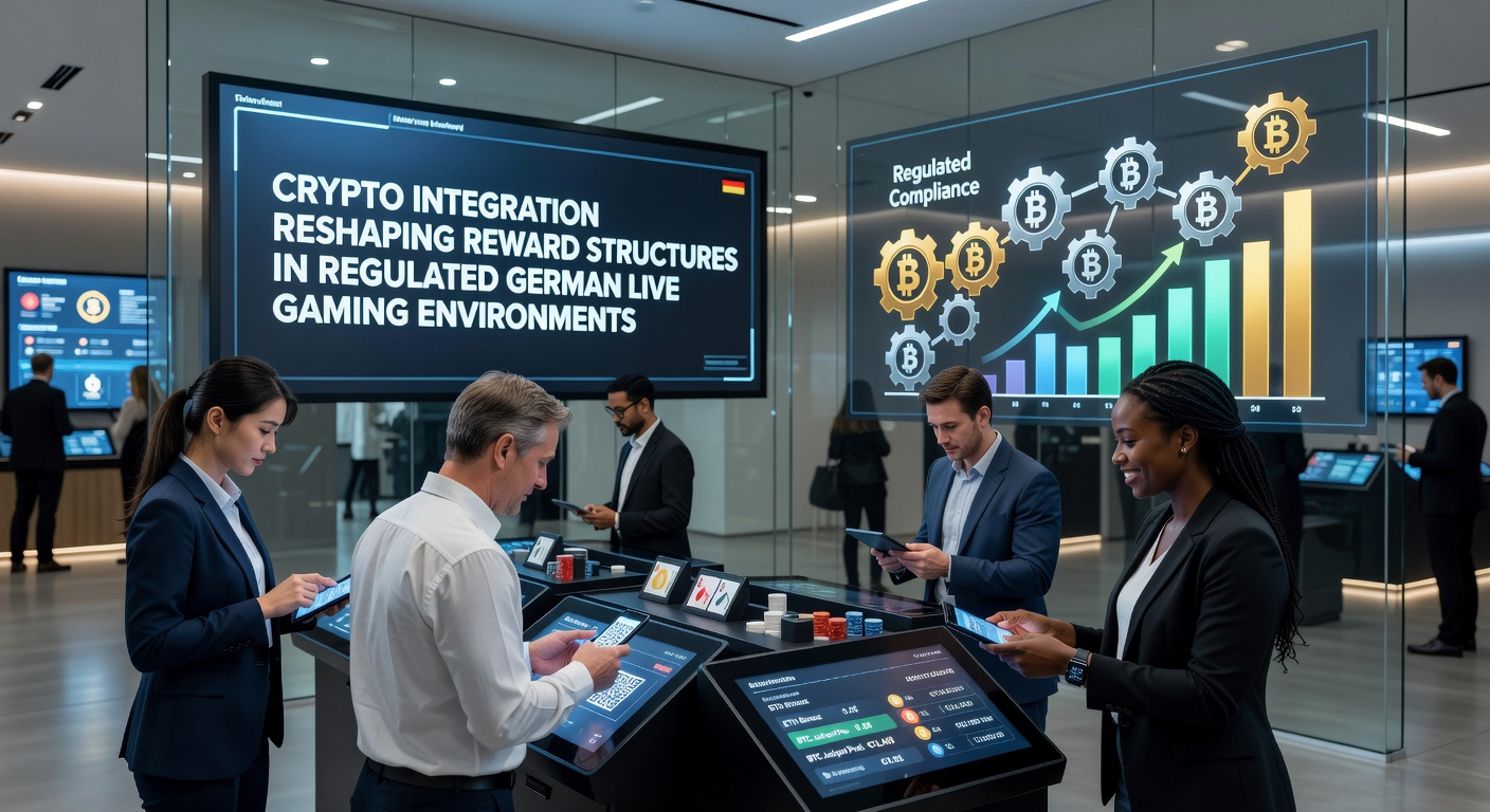 Digitale Belohnungsanzeige mit Krypto-Integration in einer deutschen regulierten Live-Casino-App