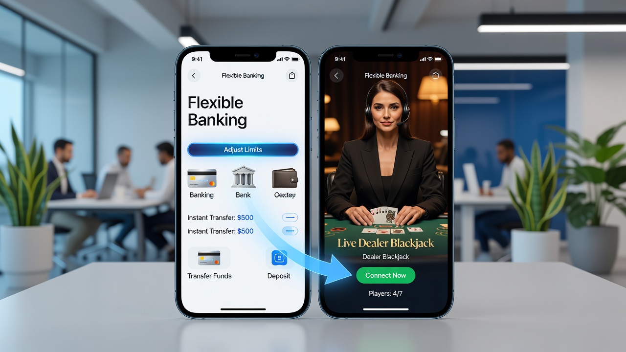 Mobile Live-Dealer-Session mit integrierten Bankfunktionen auf einer regulierten deutschen Plattform